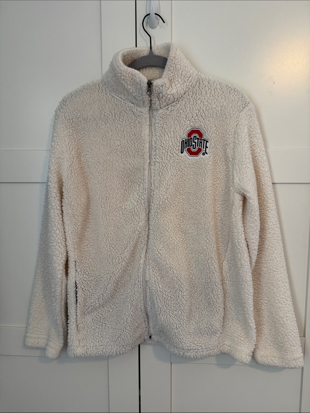 Ohio State Cream Sherpa Zip-Up Jacket